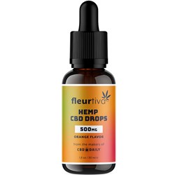 Earthly Body Fleurtiva Hemp CBD Drops 500 mg - Orange Flavor 1 Fl. Oz.