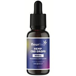 Earthly Body Fleurtiva Hemp CBD Drops 500 mg - Marshmallow Flavor 1 Fl. Oz.