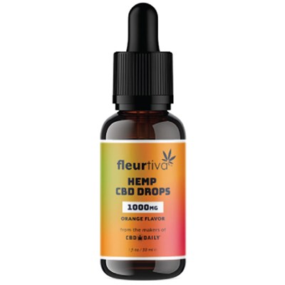 Earthly Body Fleurtiva Hemp CBD Drops 1000 mg - Orange Flavor 1 Fl. Oz.