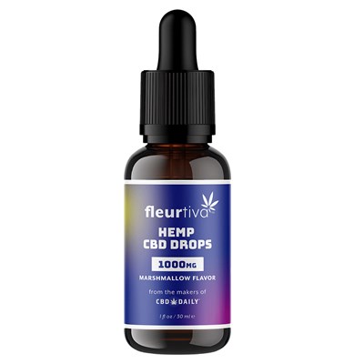 Earthly Body Fleurtiva Hemp CBD Drops 1000 mg - Marshmallow Flavor 1 Fl. Oz.