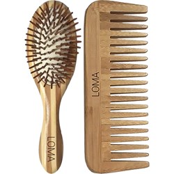 LOMA Buy Oval Paddle Brush, Get Bamboo Comb FREE! 2 pc.